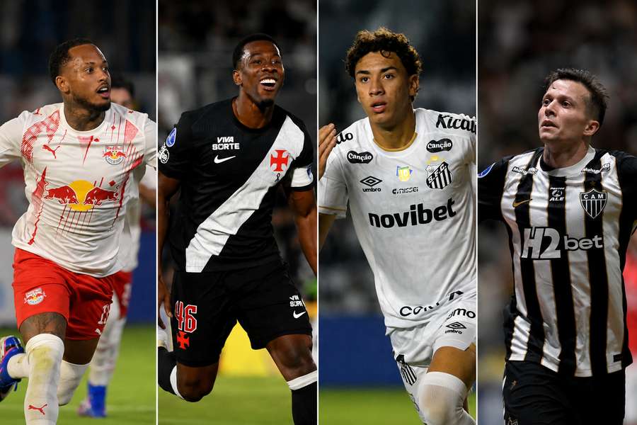 Fernando, Cuesta, Gabriel Bontempo e Bernard celebram gols na Sul-Americana Fernando, Cuesta, Gabriel Bontempo e Bernard celebram gols na Sul-Americana