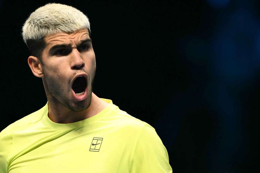 Alcaraz, durante o encontro frente a Fritz Alcaraz, durante o encontro frente a Fritz