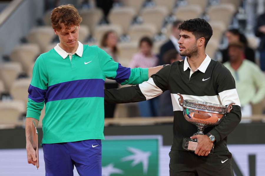 Jannik Sinner e Carlos Alcaraz al Roland Garros 2025