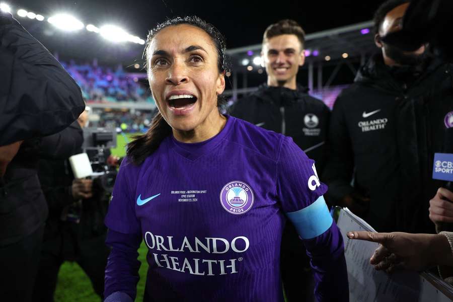 Marta nach dem Gewinn der letzten Meisterschaft.