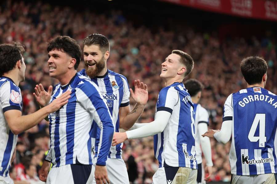Real Sociedad celebrate their goal