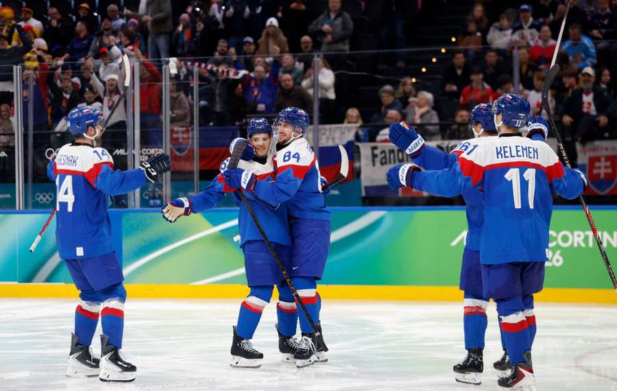 Radosť Slovenska po góle.