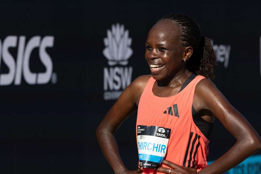 Jepchirchir após a Maratona de Sydney feminina de 2026 Jepchirchir após a Maratona de Sydney feminina de 2026
