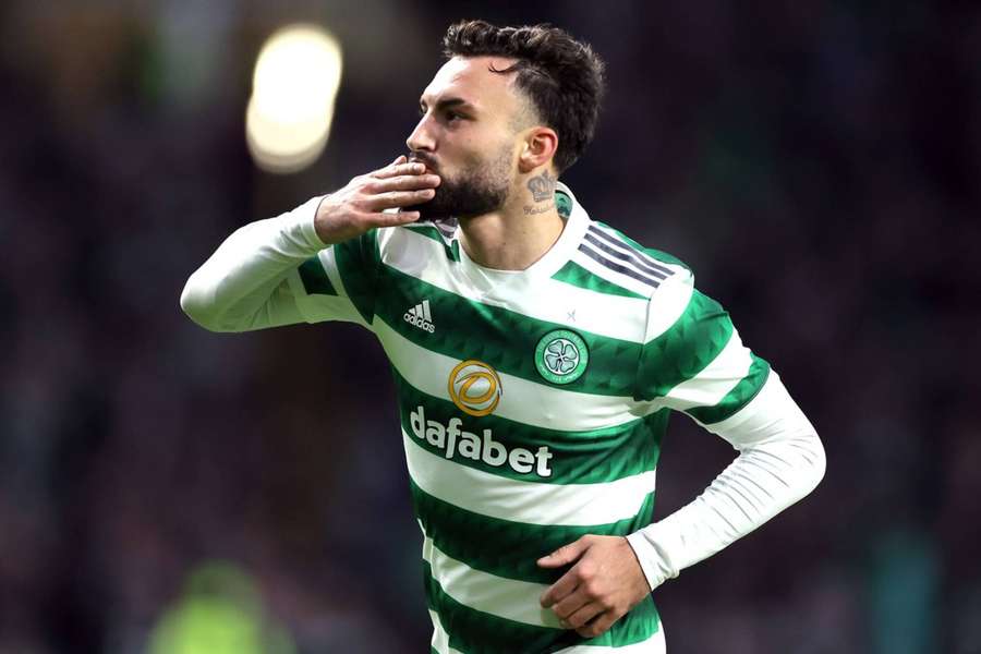 Sead Haksabanovic celebrates scoring Celtic's second goal against Ross County.