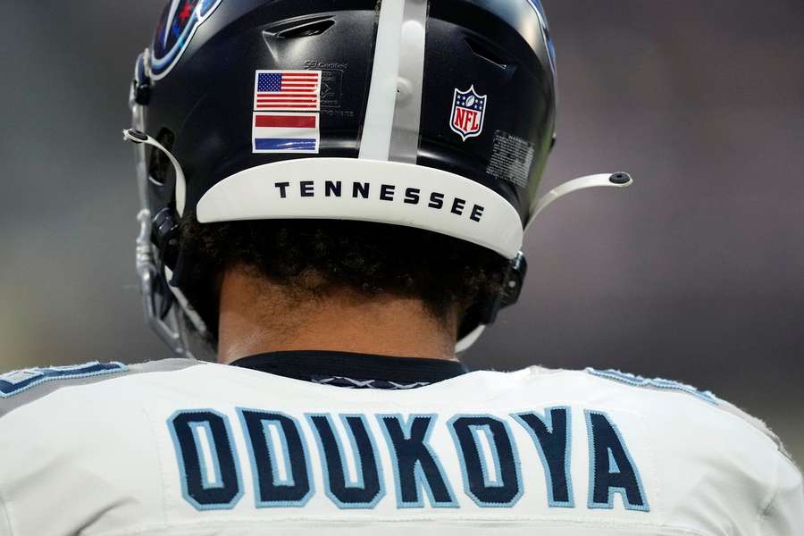 Thomas Odukoya's helmet features the Dutch flag to honor his heritage