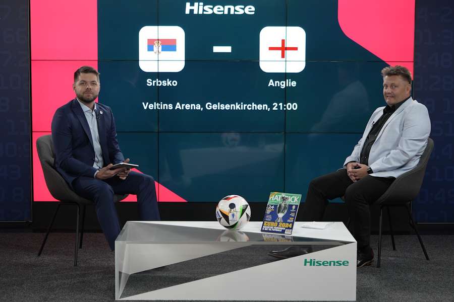 Jakub Burian a Miloslav Brožek v zápasovém studiu Livesportu.