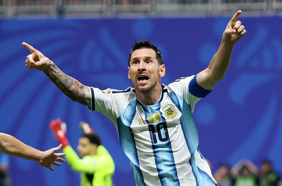 L'esultanza di Messi