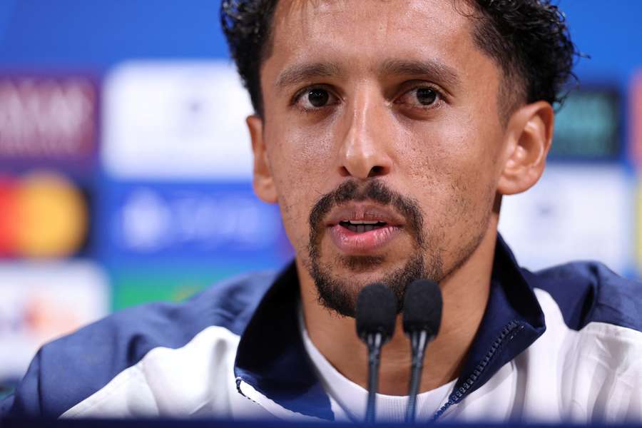 Marquinhos en conférence de presse ce mardi.