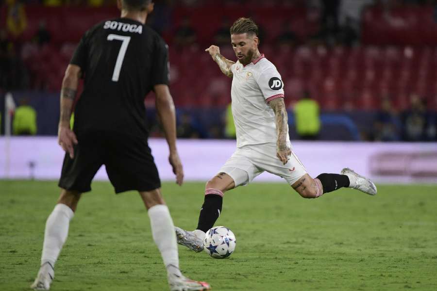 Sergio Ramos, durante el partido en cuestión.