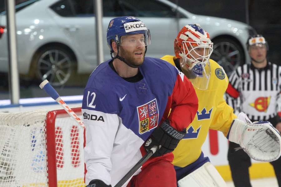 Jiří Novotný v utkání na MS 2014 se Švédskem.