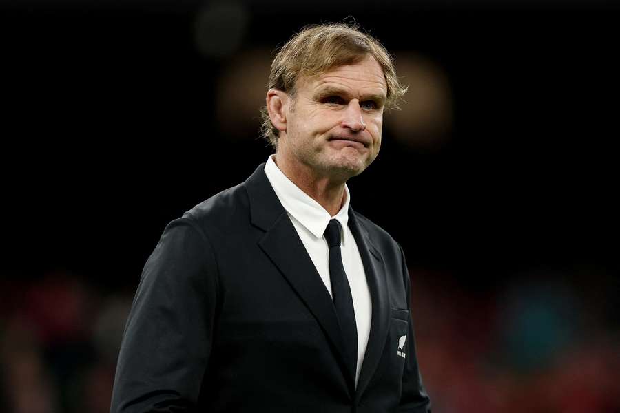 Scott Robertson looks on during New Zealand's autumn match against Wales last year.