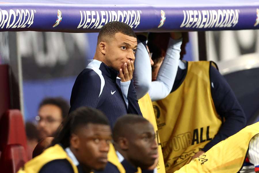 Kylian Mbappe watched on as his teammates spurned several chances in front of goal