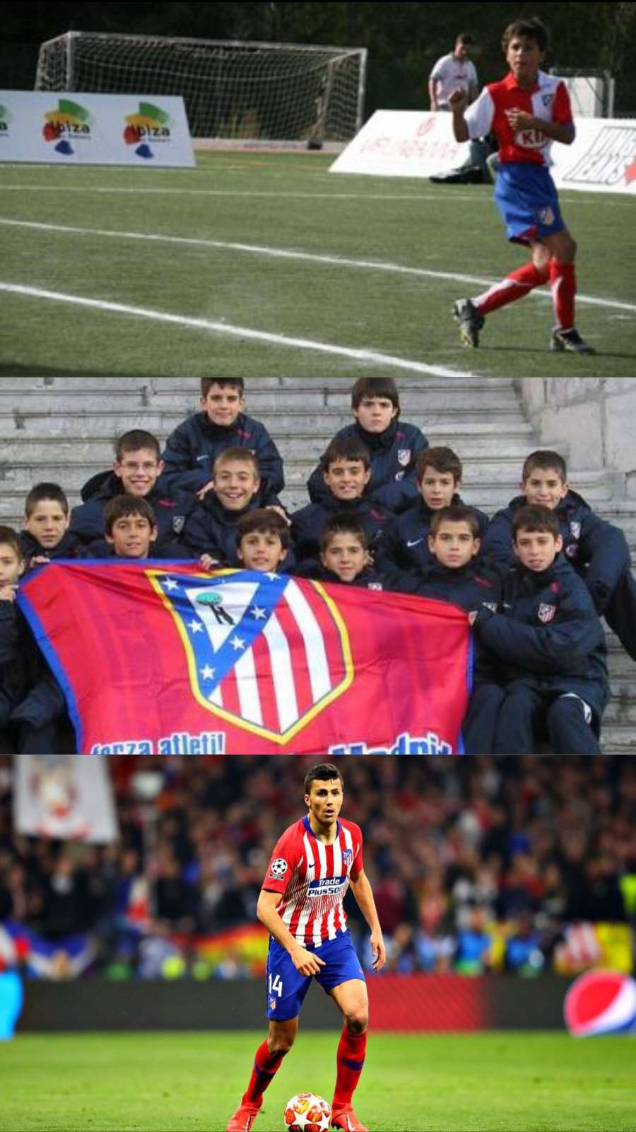 Rodri formou-se na base do Atlético de Madrid e atuou pelo clube como profissional depois de passar pelo Villarreal