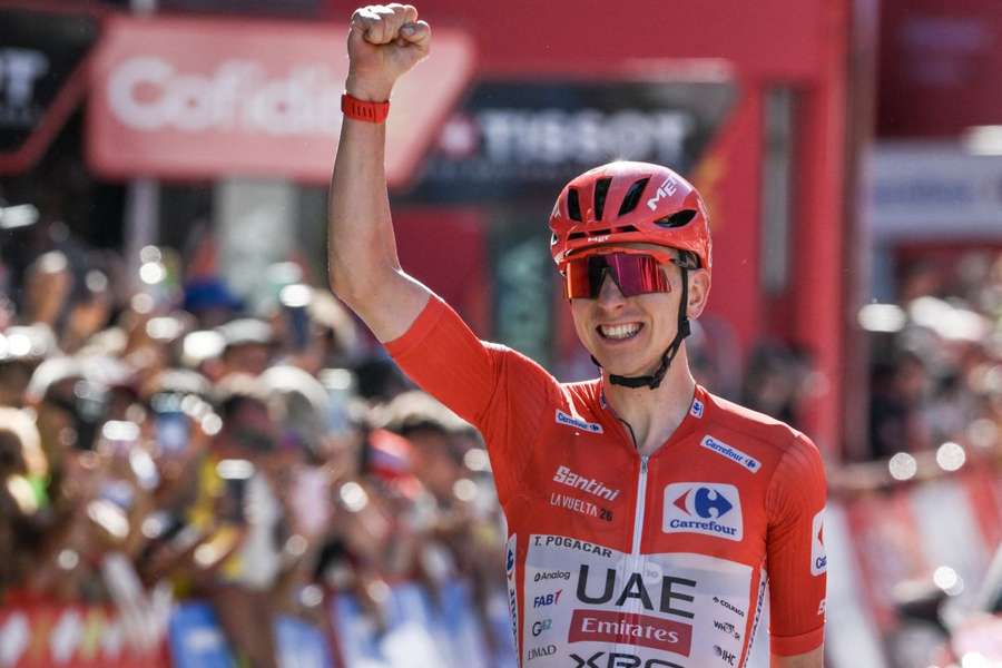 Bei der Vuelta hat Pogacar seine erste Etappe im Trikot des Gesamtführenden gewonnen