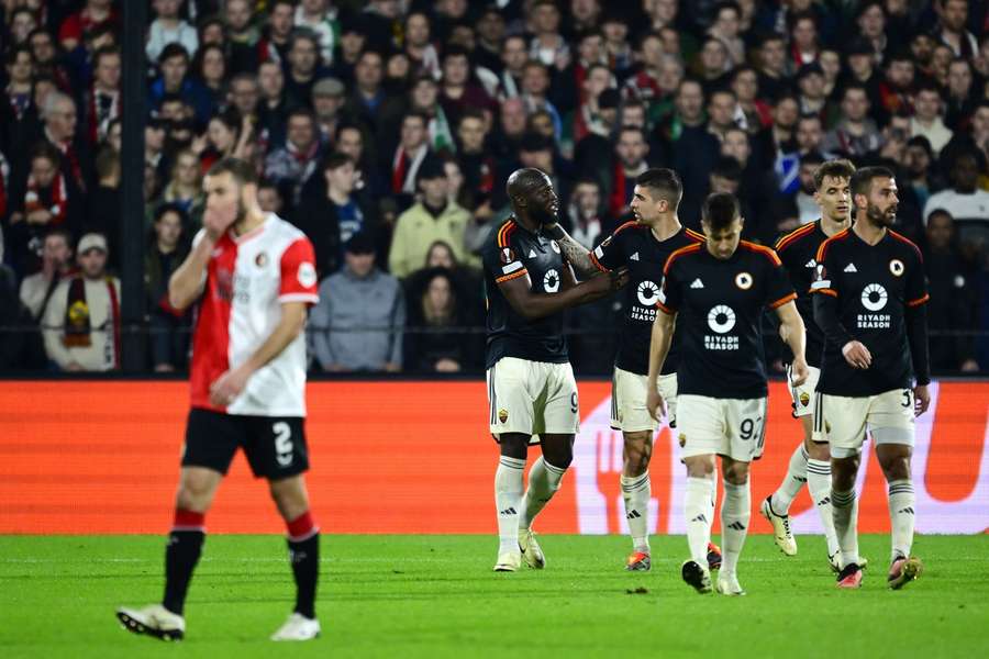Lukaku celebra su gol ante el Feyenoord