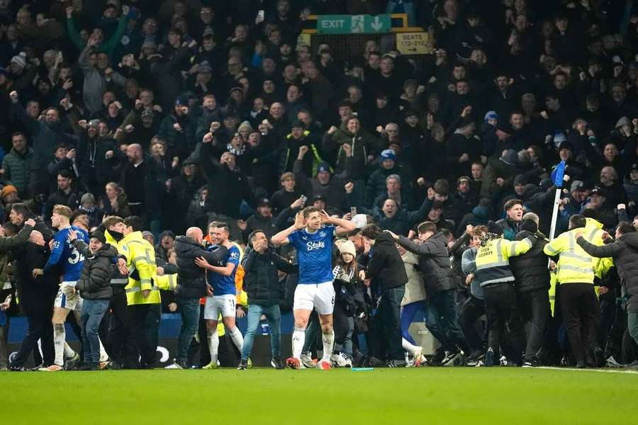 Tarkowski celebrates his late equaliser