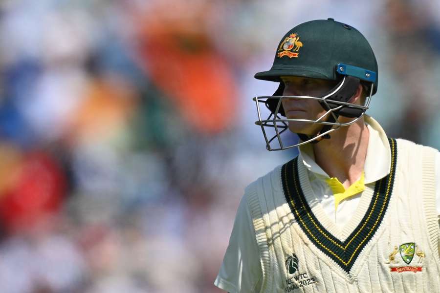 Australia's Steve Smith walks back to the pavilion after being dismissed for 121 on the second day of the World Test Championship final