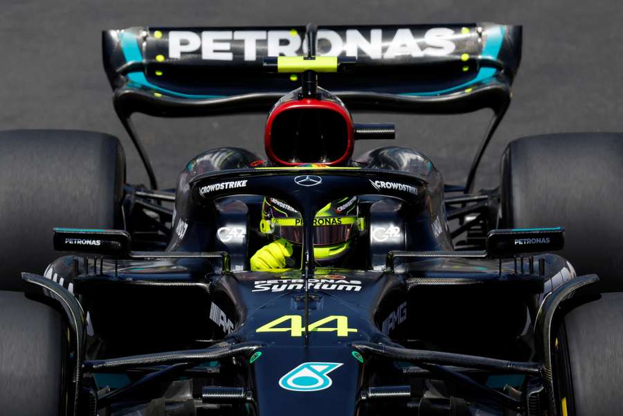 Hamilton during practice in Monaco