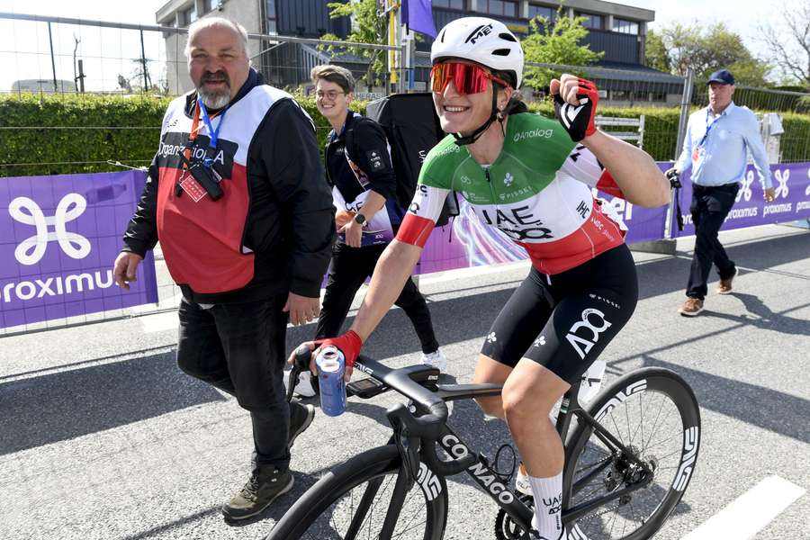 Elisa Longo Borghini après sa victoire.