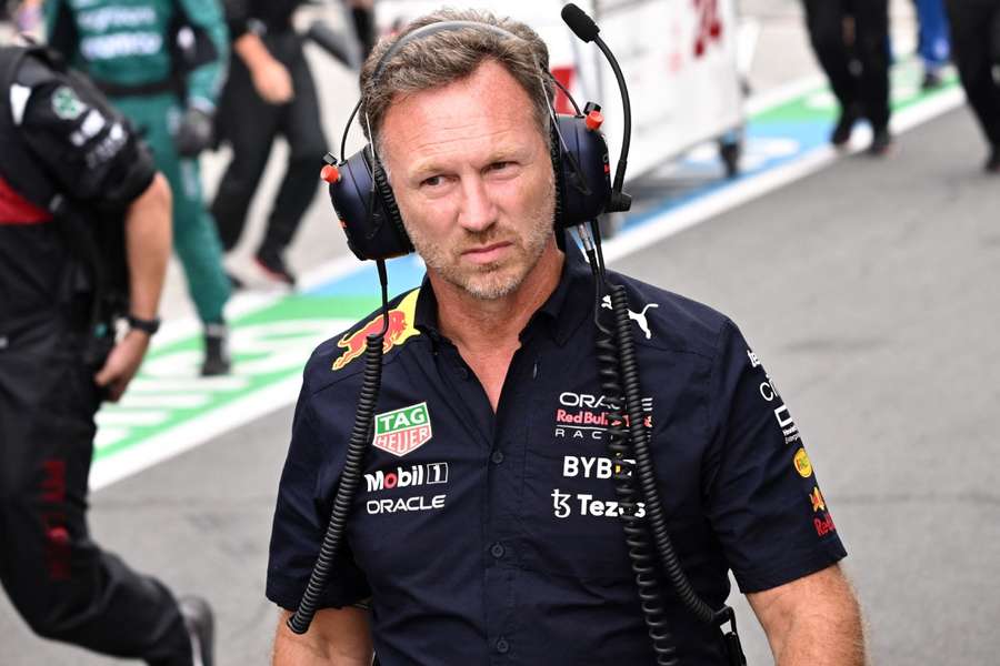 Red Bull Team Principal Christian Horner in the pit lane during the race Pool