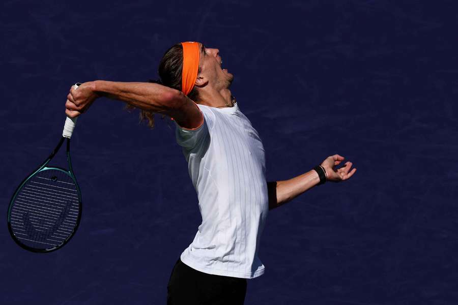 Alexander Zverev in action at Indian Wells. Alexander Zverev in action at Indian Wells.