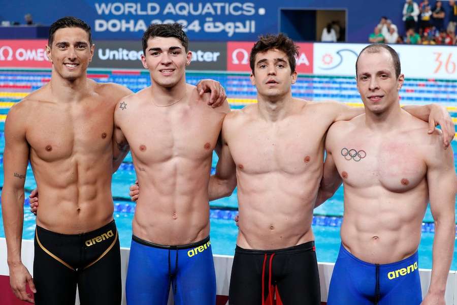 A equipa de estafetas masculinas