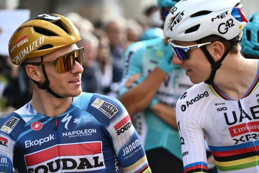 Remco Evenepoel și rivalul Tadej Pogacar