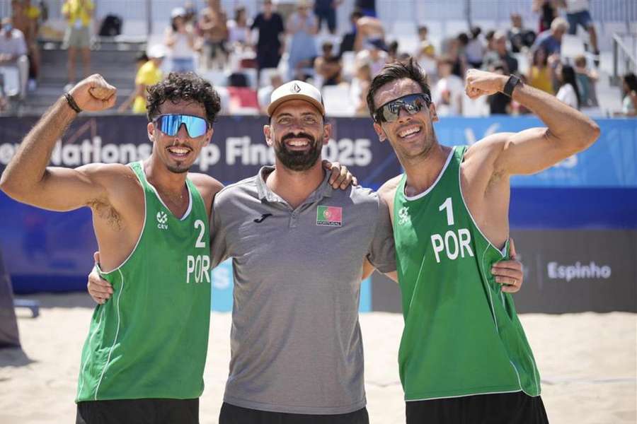 João Pedrosa e Hugo Campos, dupla portuguesa de voleibol de praia