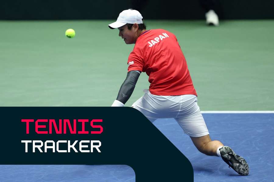 Yoshihito Nishioka of Japan is in action