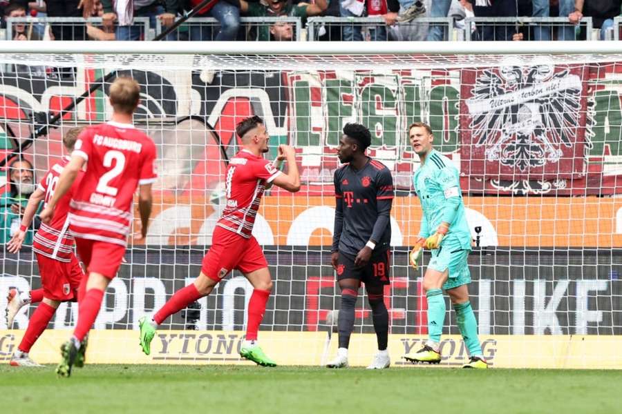 Bayern were stunned by the Augsburg loss
