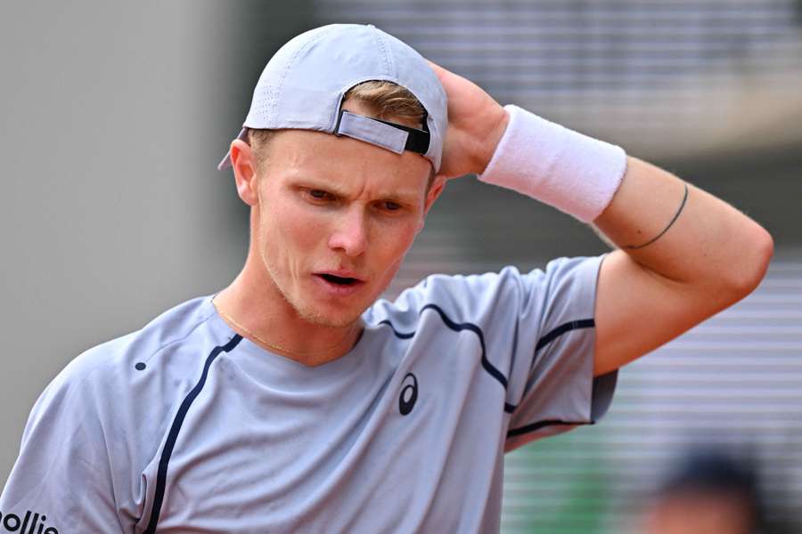 Jesper de Jong in action during the 2026 French Open Jesper de Jong in action during the 2026 French Open