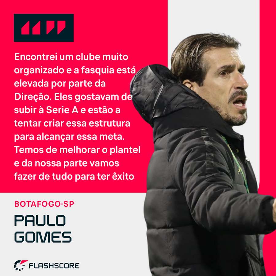 Paulo Gomes satisfeito com o projeto do Botafogo-SP