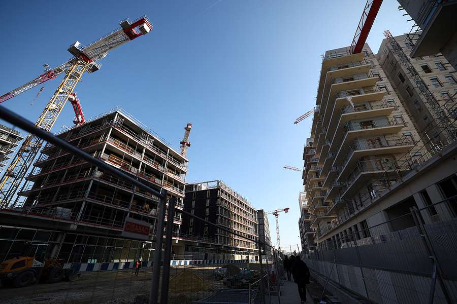 General view of the construction site of the Athletes' village