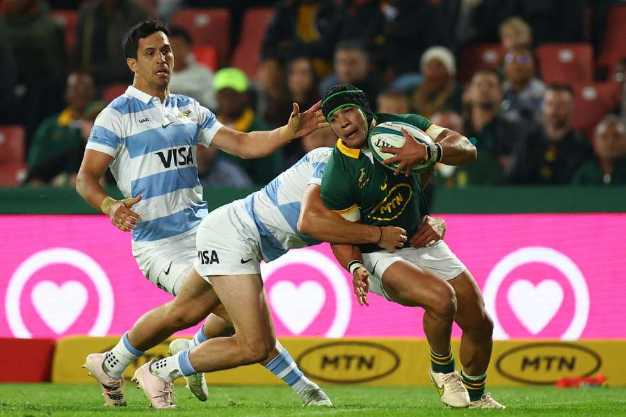 Cheslin Kolbe, da África do Sul, em ação