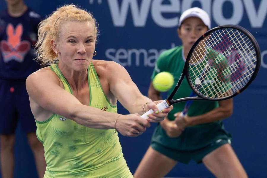 Kateřina Siniaková s Shuai Zhang během turnaje v Torontu. Kateřina Siniaková s Shuai Zhang během turnaje v Torontu.