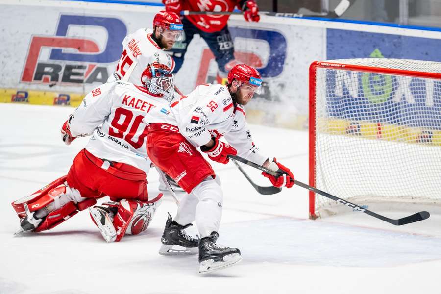 Adámek během finálové série s Pardubicemi.