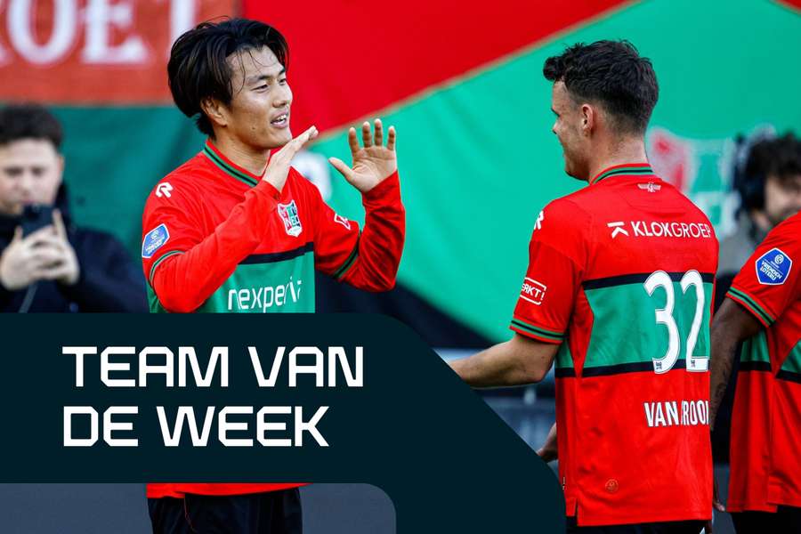 Koki Ogawa (L) en Vito van Crooij waren niet te stoppen tegen FC Groningen