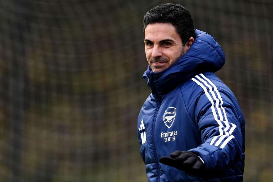 Coach Mikel Arteta beim Abschlusstraining des FC Arsenal