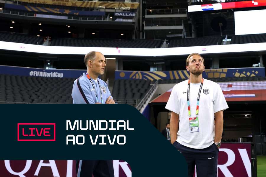 Tuchel e Kane maravilhados com o estádio de Dallas antes da estreia inglesa