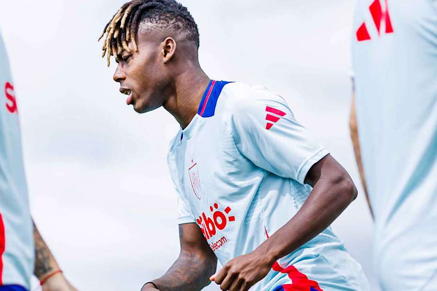 Nico Williams, en un entrenamiento de la selección española