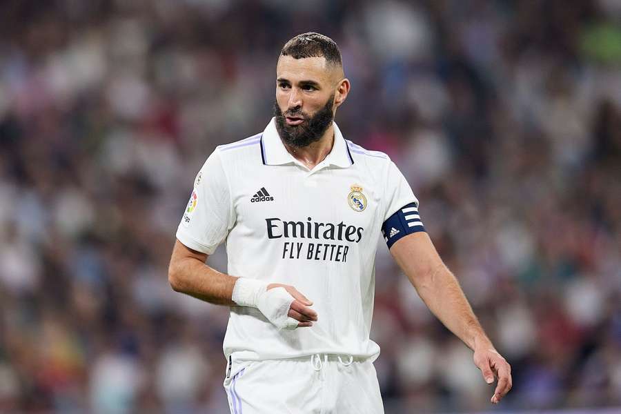 Karim Benzema, ce dimanche, lors de la rencontre face à Osasuna au Santiago Bernabéu. 