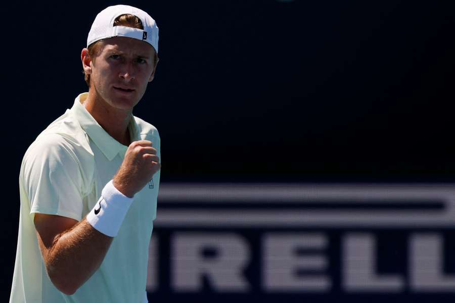 Martín Landaluce celebra un punto