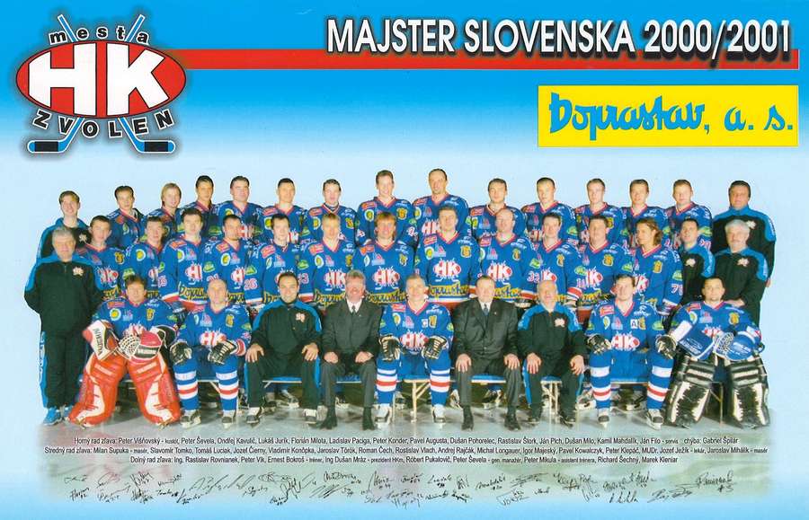 Majstrovský tím Zvolena zo sezóny 2000/01. Majstrovský tím Zvolena zo sezóny 2000/01.