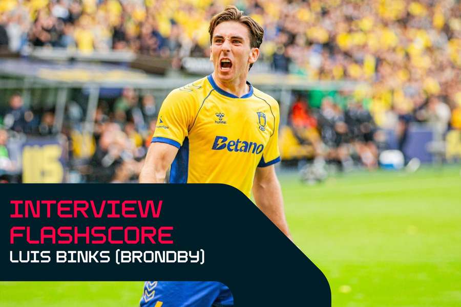 Luis Binks après avoir marqué contre le FC Copenhague lors du derby "New Firm"