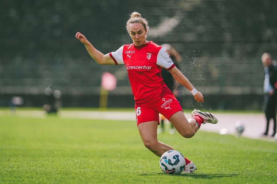 Ágata Filipa num treino do SC Braga
