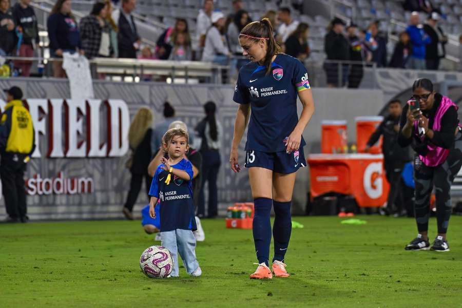 Alex Morgan is travelling to the World Cup with her daughter Charlie