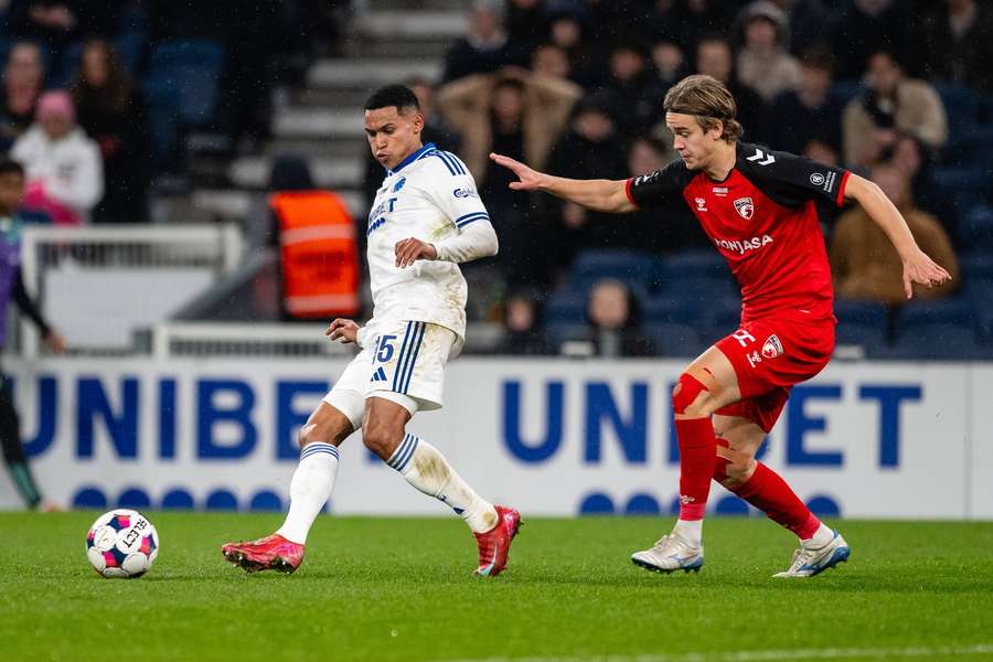 FC Copenhagens Marcos Lopez 15 of FC Copenhagen and Daniel Kristjansson FC Copenhagens Marcos Lopez 15 of FC Copenhagen and Daniel Kristjansson
