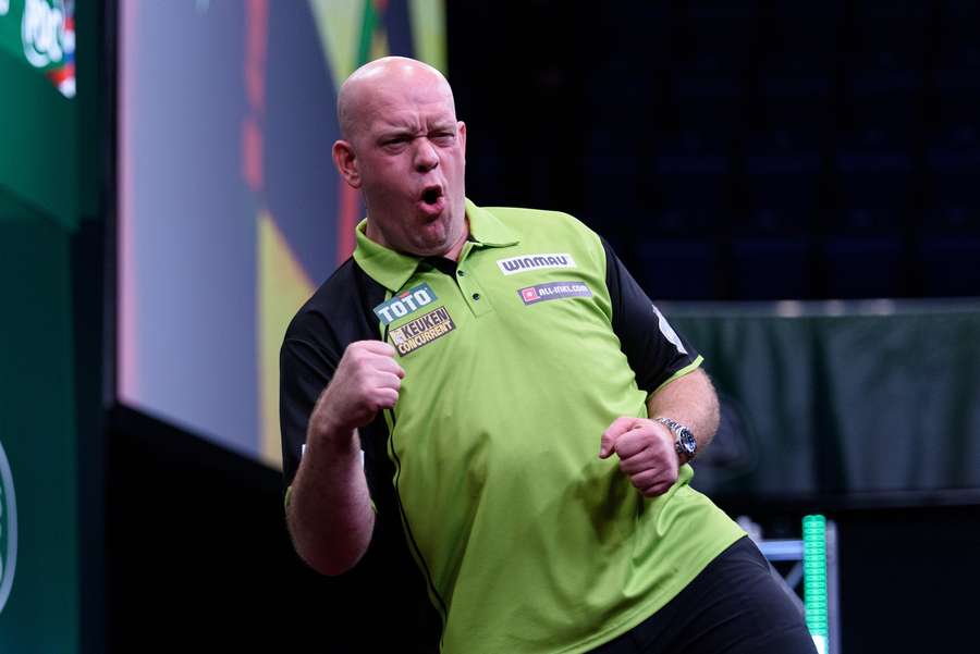 Michael van Gerwen beat Dirk van Duijvenbode and set up a match with Luke Littler doing so