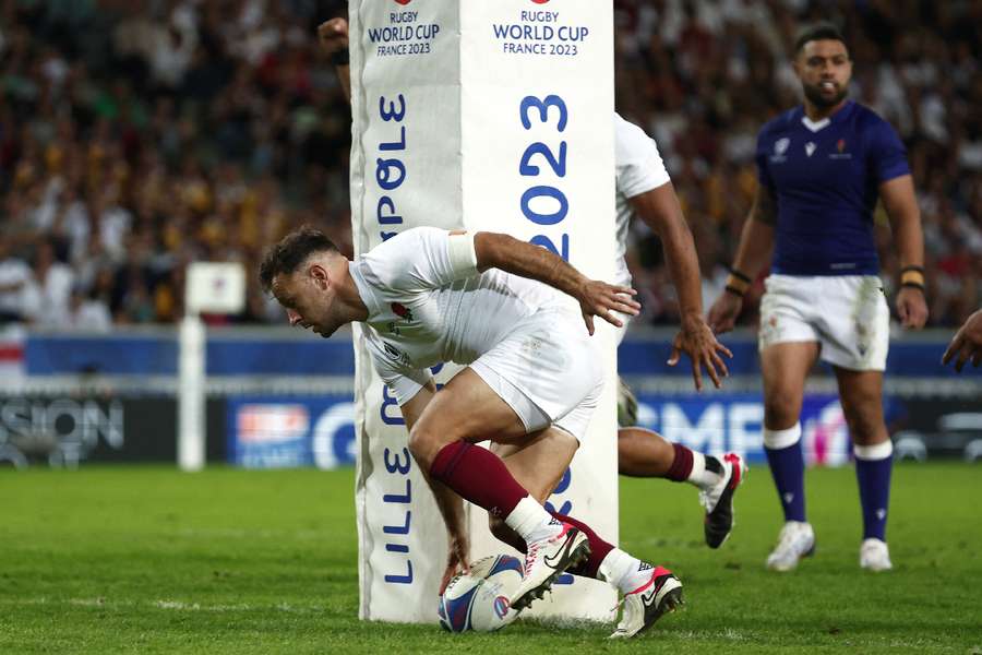 England's Danny Care scores their second try