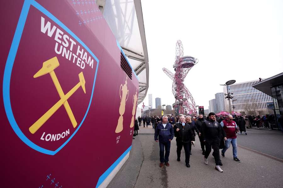 West Ham United fans outside the ground